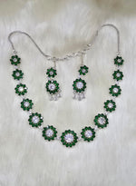 Multicolor Floral Stone Necklace & Earring Set