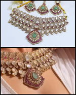 Exclusive Moissanite Kundan Choker Necklace Set – Royal Bridal Grandeur
