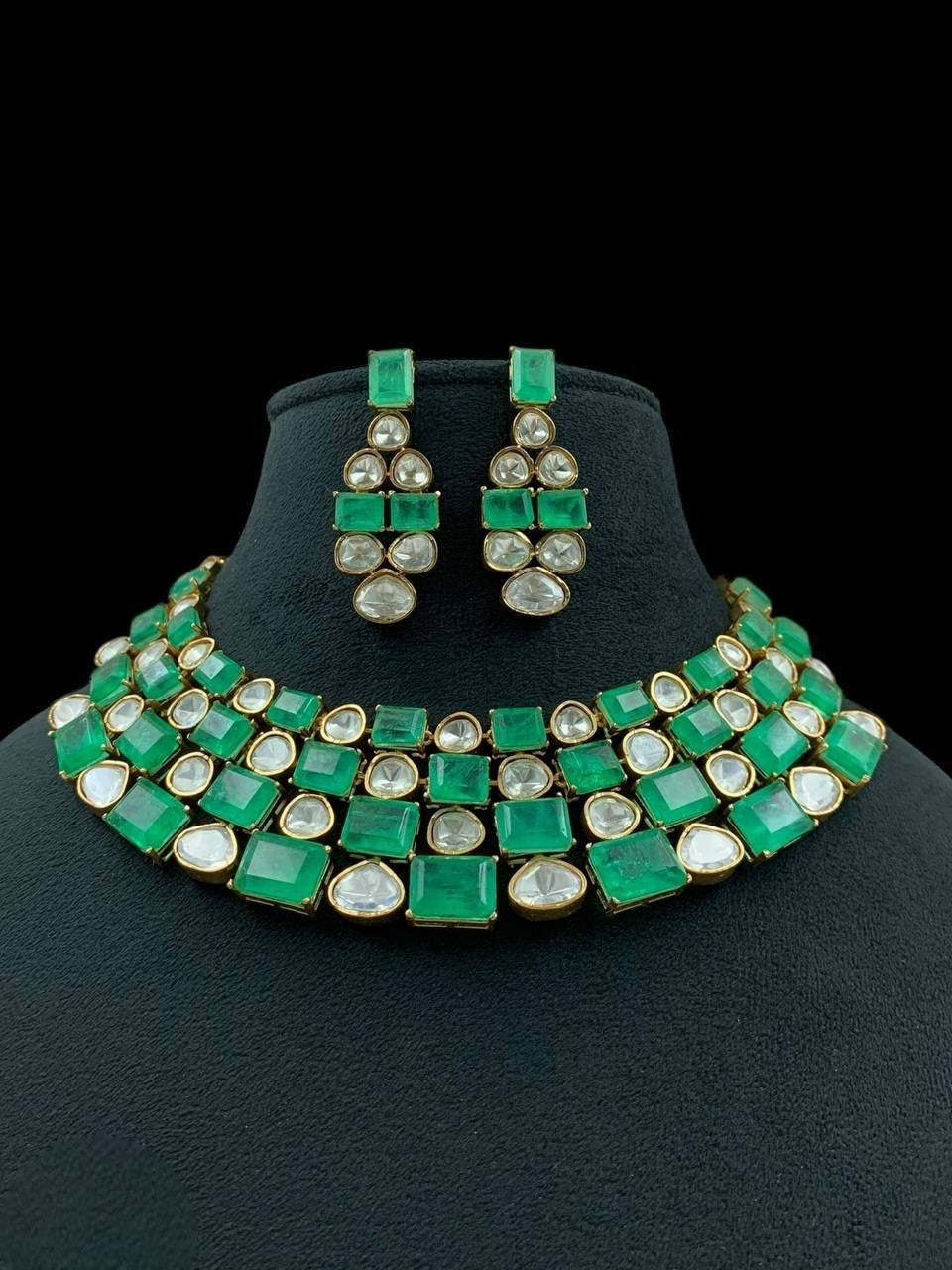 Grand Polki & Emerald Kundan Style Choker Set