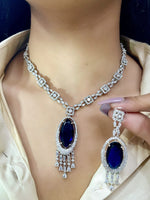 Elegant Pink Gemstone and Diamond Necklace Set