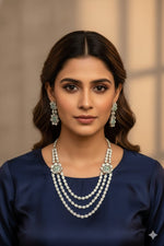 Elegant Diamond & Emerald Floral Necklace Set – Timeless Luxury for Every Occasion - Libasaa.com