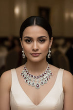 Royal Gold & Pearl Teardrop Necklace Set – Exquisite Bridal Grandeur - Libasaa.com