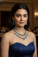 Royal Gold & Pearl Teardrop Necklace Set – Exquisite Bridal Grandeur - Libasaa.com