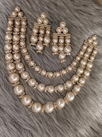 Classic Pearl Layered Necklace Set – Elegant Bridal & Party Jewelry - Libasaa.com