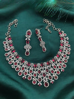 Elegant Green Stone Diamond Choker Necklace Set – Bridal & Party Wear - Libasaa.com