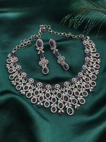 Elegant Green Stone Diamond Choker Necklace Set – Bridal & Party Wear - Libasaa.com