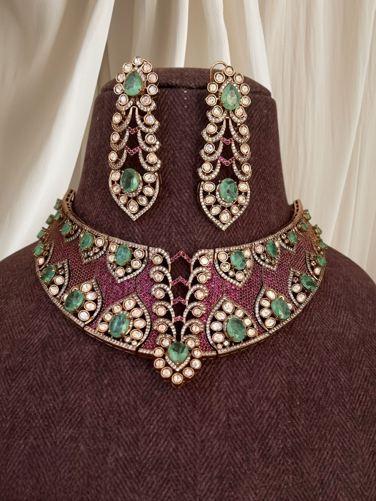 Regal Kundan Bridal Jewellery Set | Indian Jewellery | Indian Bridal & Wedding Jewelry | Polki Choker Necklace Set with Earrings