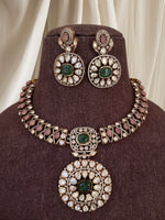 Antique Gold-Finish Polki Necklace Set | Indian Jewellery | Floral Kundan & Stone Choker Necklace Set with Earrings