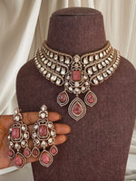 Gold & Polki Kundan Bridal Choker Set | Indian Jewellery | Dusty Accents Indian Necklace Set with Earrings