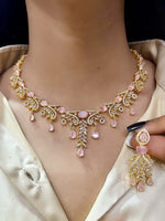 Gold-Plated Bridal Jewellery Set | Indian Jewellery | Stone AD Necklace & Earring Set | Premium Indian Neckles Set for Women