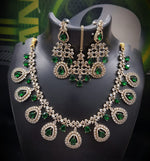 Multicolor Stone Studded Bridal Necklace Set with Earrings & Maangtika | Indian Jewellery | Stone Jewellery | Indian Necklace Set