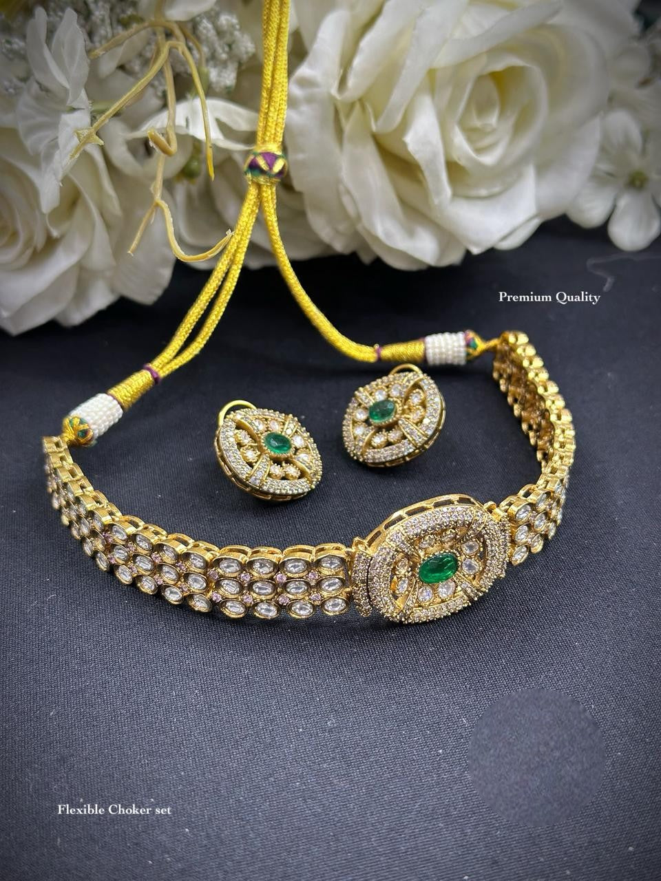 Premium Bridal Kundan Choker Necklace Set with Matching Earrings Celebrity Inspired Indian Jewellery Luxury Kundan Jewellery Indian Neckles Set