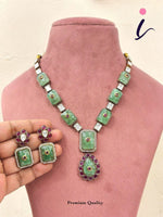 Green Kundan Necklace Set with Earrings | Premium Emerald Stone Indian Jewellery | Bridal & Party Wear Necklace