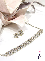 Ruby CZ Tennis Choker Necklace Set with Stud Earrings for Women | Gold Plated Designer Bridal Jewellery | Indian Wedding & Party Wear