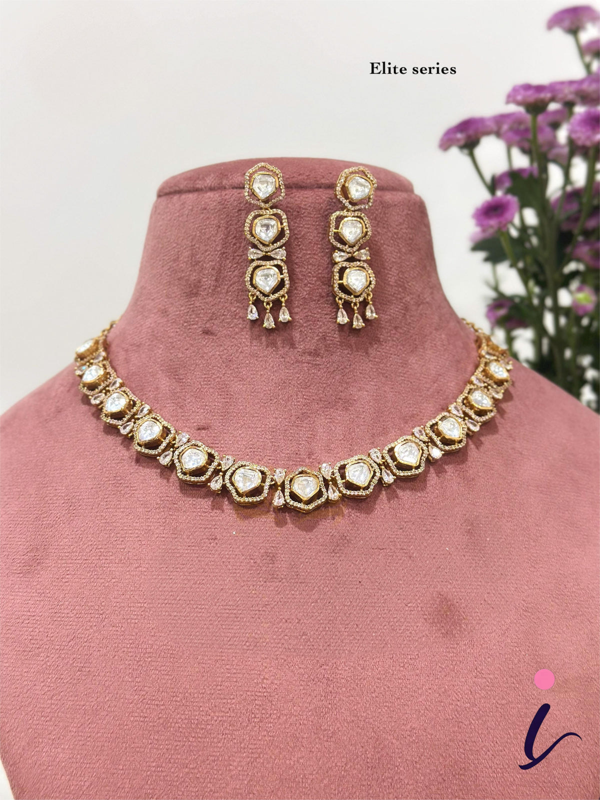 Polki Kundan Choker Necklace Set with Earrings for Women | Gold Plated Bridal Jewellery | Designer Indian Wedding & Party Wear