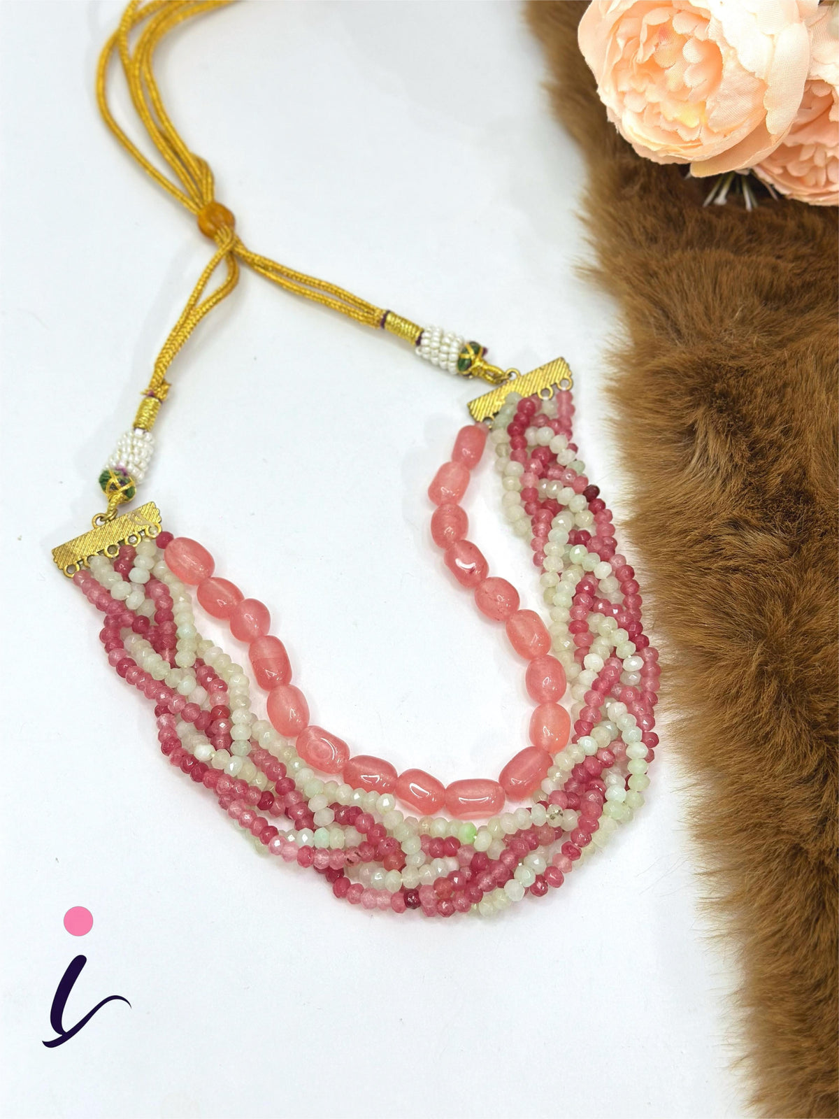 Pink Multi-Layer Beaded Necklace for Women | Handcrafted Traditional Bridal Wedding & Party Wear Jewellery
