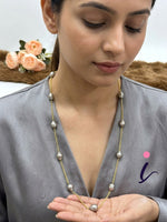 Grey Pearl Long Chain Necklace for Women | Gold Plated Minimalist Designer Party Wear & Everyday Jewellery