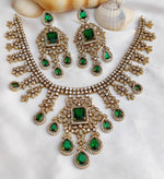 Royal Kundan Polki Choker Set with Emerald & Multicolor Drops | Bridal Wedding Necklace Set with Matching Earrings | Indian Traditional Jewellery