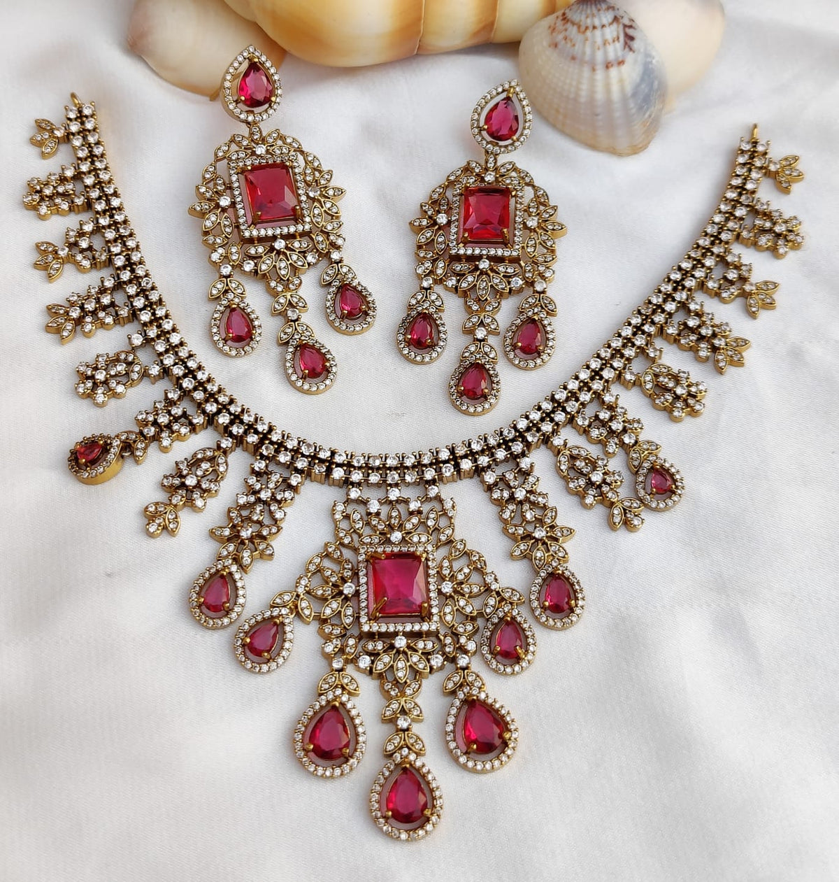 Royal Kundan Style Choker Necklace Set with Matching Earrings | Indian Jewellery Traditional Kundan Indian Necklace Set