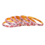Set of 6 Pink & Pista Bracelets | Colorful Kada Bangles | Ethnic Indian Jewelry