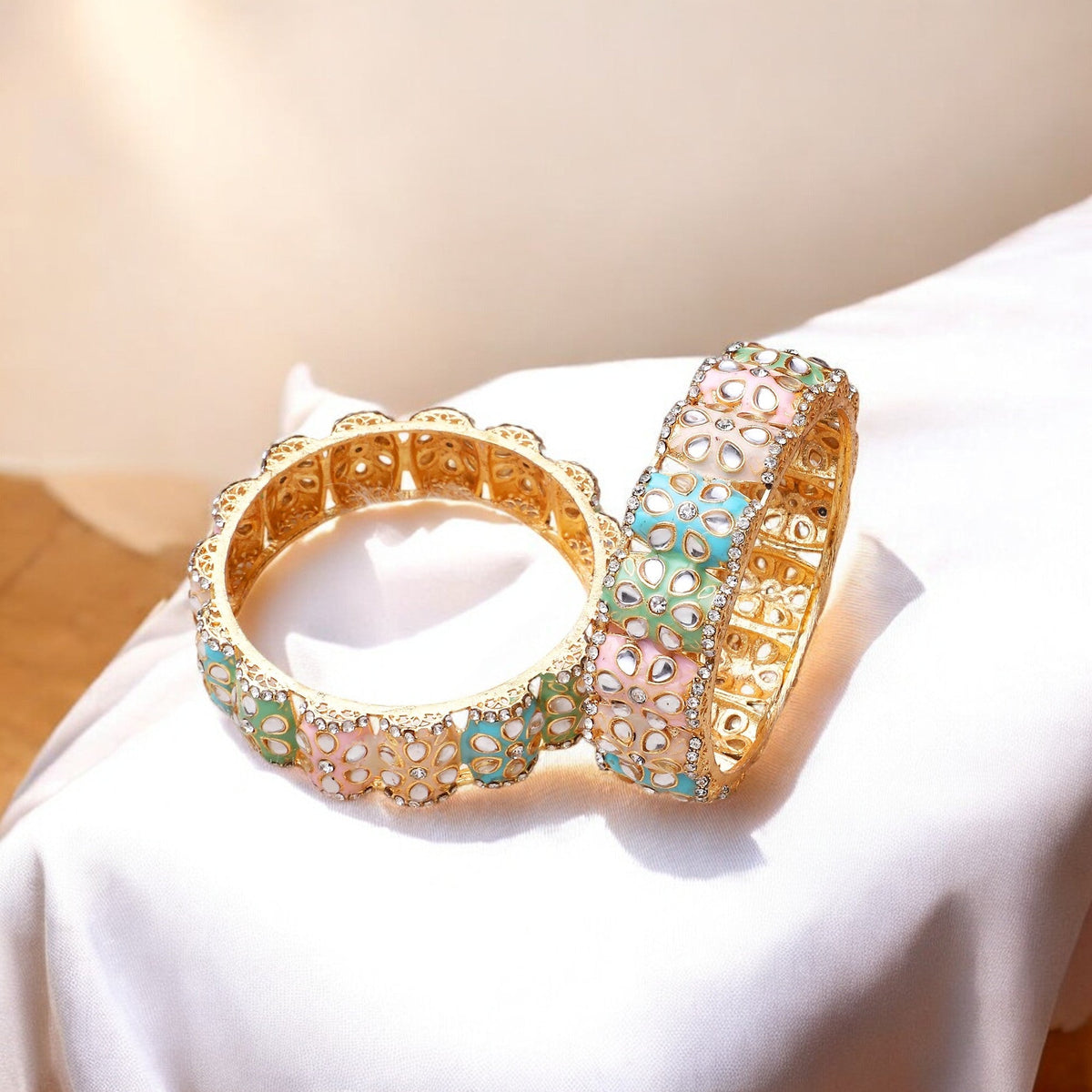 Dailywear Pastel Meenakari Bracelets | Lightweight Ethnic Jewelry