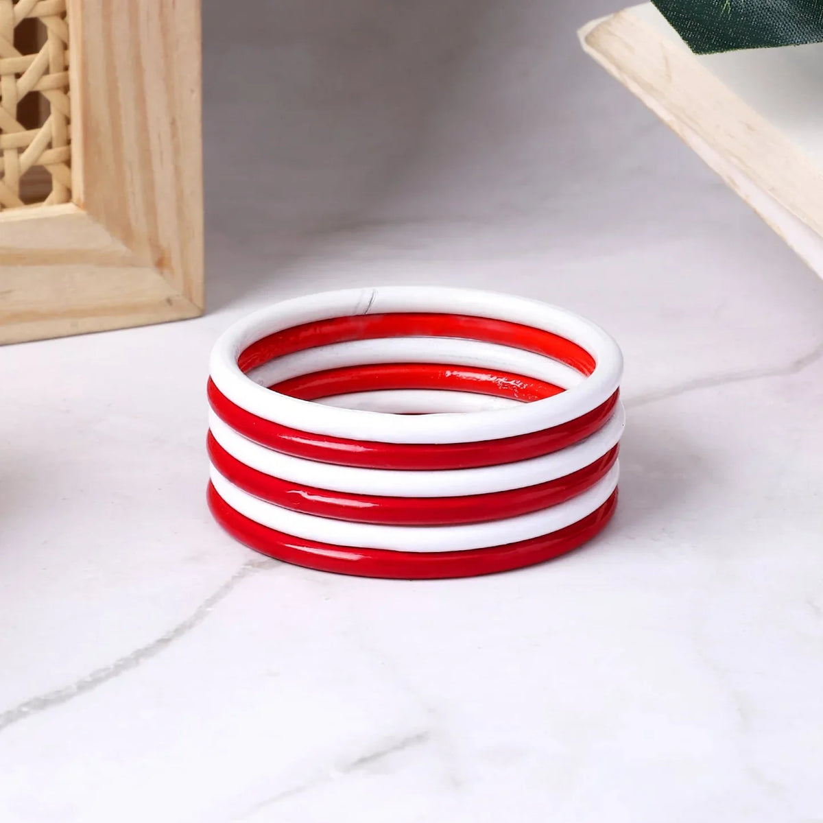 Set of 6 Multicoloured Handpainted Bracelets – Ethnic Boho Jewelry