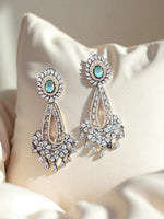 Royal Sapphire Drop Earrings Luxury CZ Stone Bridal Earring Set