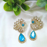 Red Crescent Kundan Drop Earrings – Designer Statement Jewelry