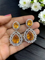 Emerald Green Teardrop CZ Statement Earrings Luxury Diamond Look Party Jewelry