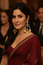 Bollywood-Inspired Katrina Kaif Gold Statement Earrings | Indian Jewellery | Golden Plated Jewellery Indian Earning Set