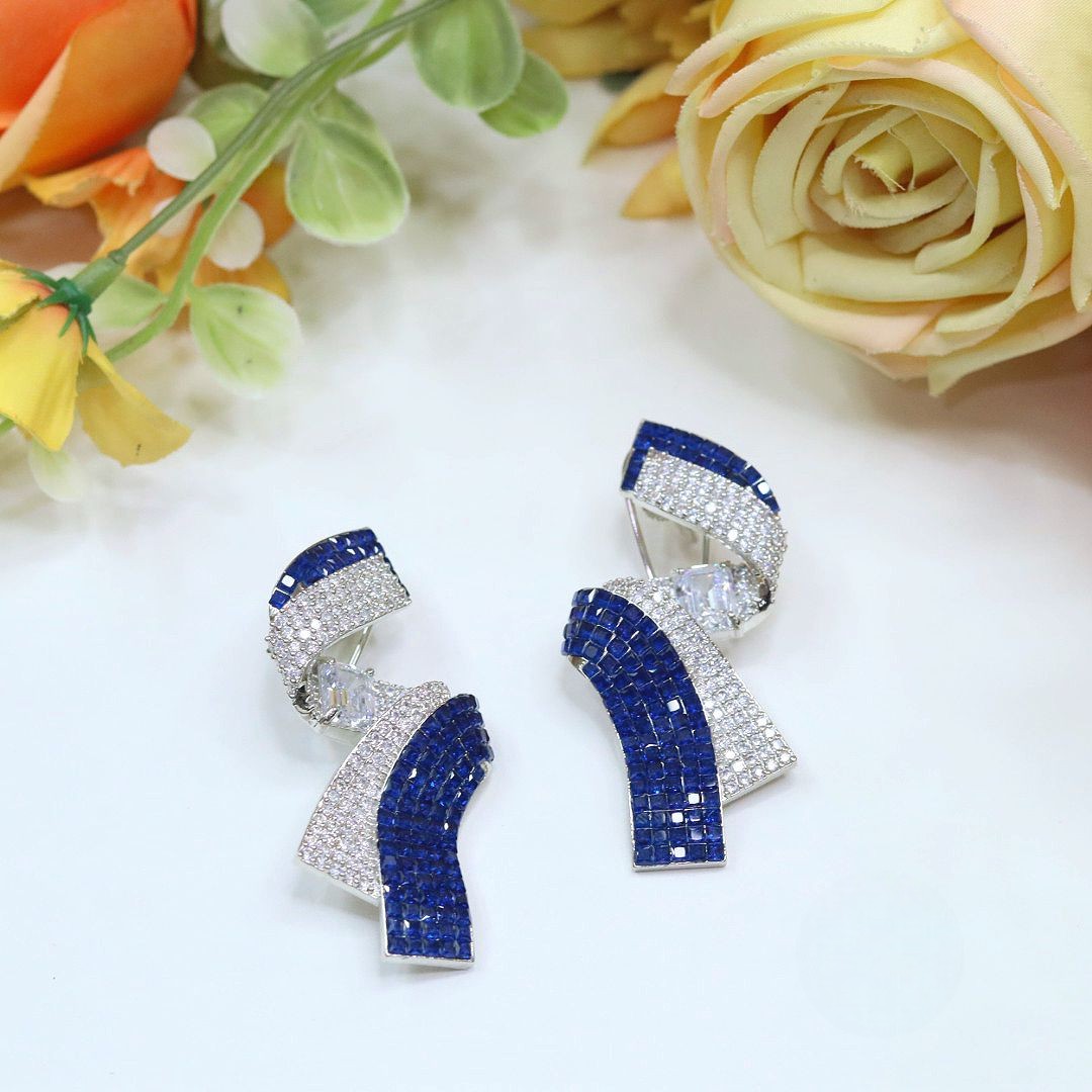 Elegant Bow Crystal Statement Earrings – Glamorous Party Wear