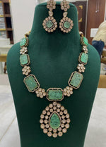 Indian Square Flower Design Polki Kundan Necklace Earrings Set For Women