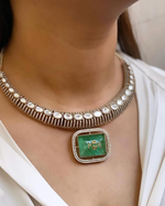 Pakistani Gold Plated Polki Choker Earrings Set For Women