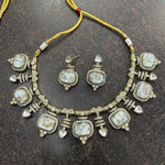 Pakistani Traditional Kundan Choker Matching Earrings Polki Jewelry Set For Women