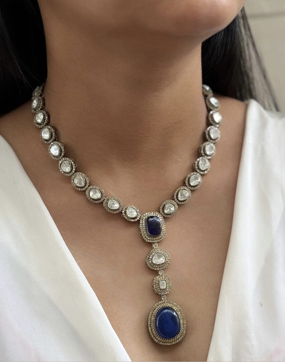 Pakistani Statement Polki Kundan Necklace & Earrings Set | Kundan Jewelry | Indian Jewelry | Pakistani Necklace Set | Traditional Jewelry | Polki Necklace