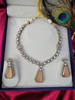 Traditional Craftsmanship American Diamond Kundan Necklace Set | Kundan Jewelry | Indian Jewelry