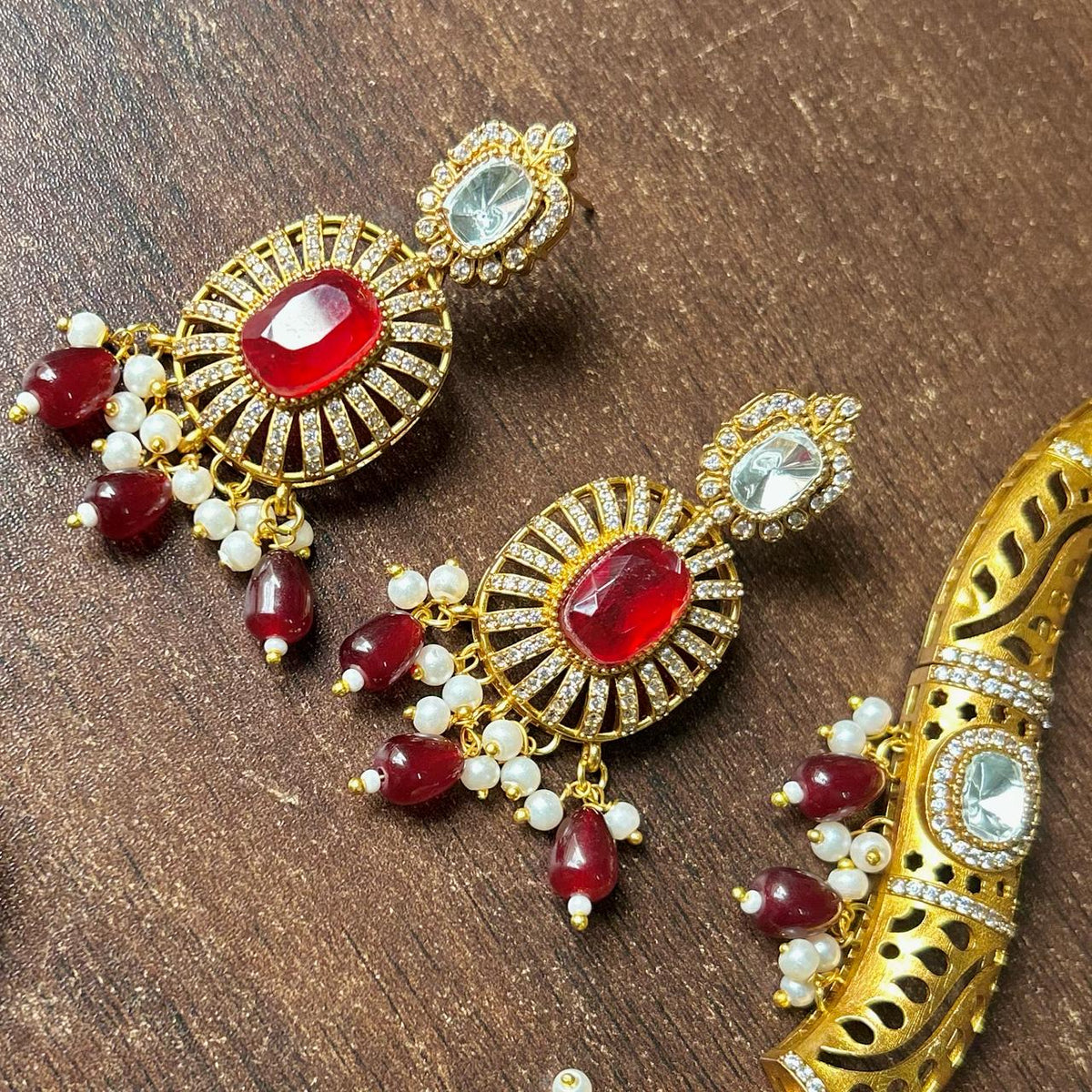 Meenakari JaipuriAD Kundan Necklace Earrings Set| Kundan Jewelry | AD Jewelry | Indian Jewelry
