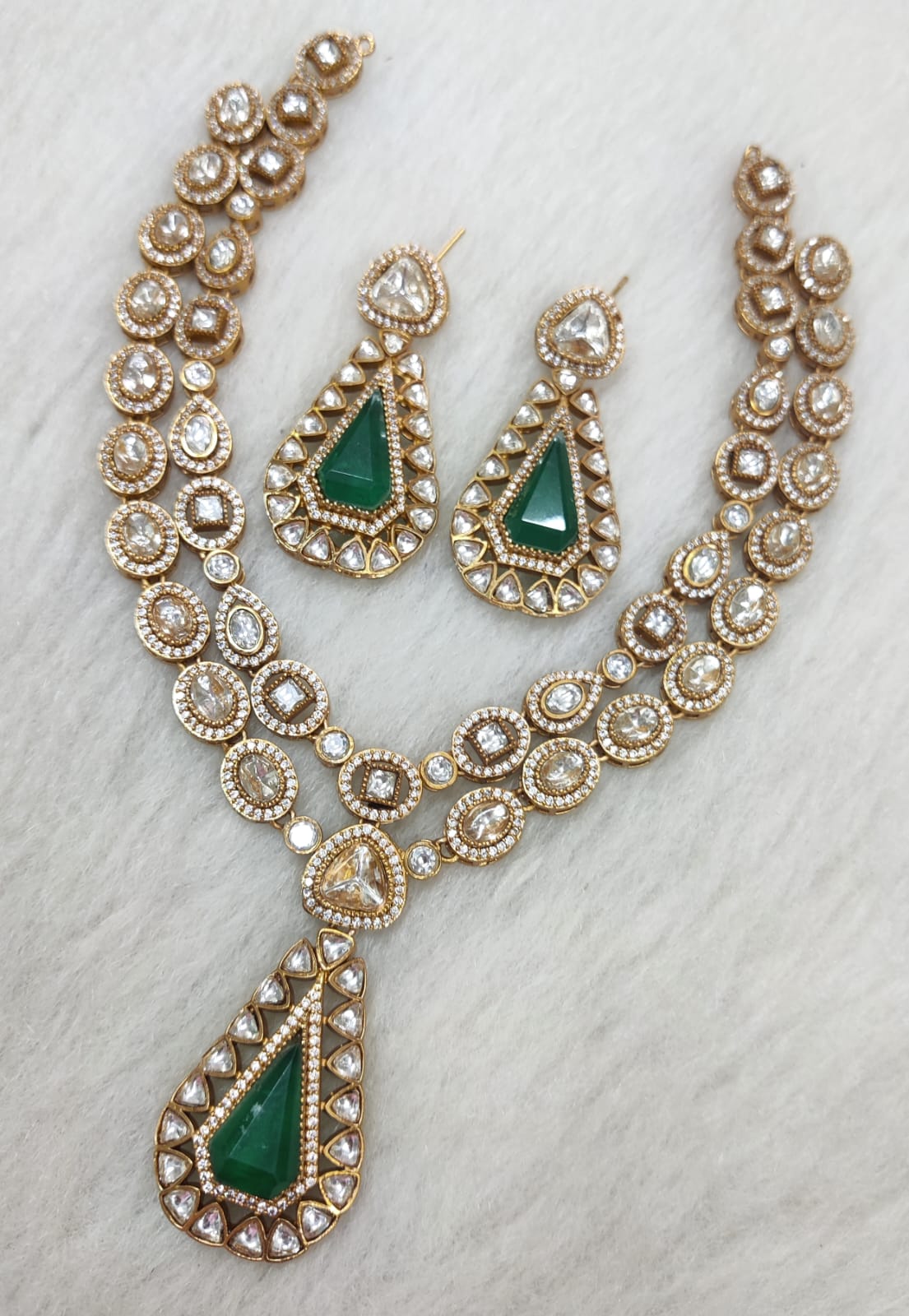 Indian Ethnic Polki Kundan Necklace Earrings Set For Wedding | Kundan Jewelry | Indian Jewelry