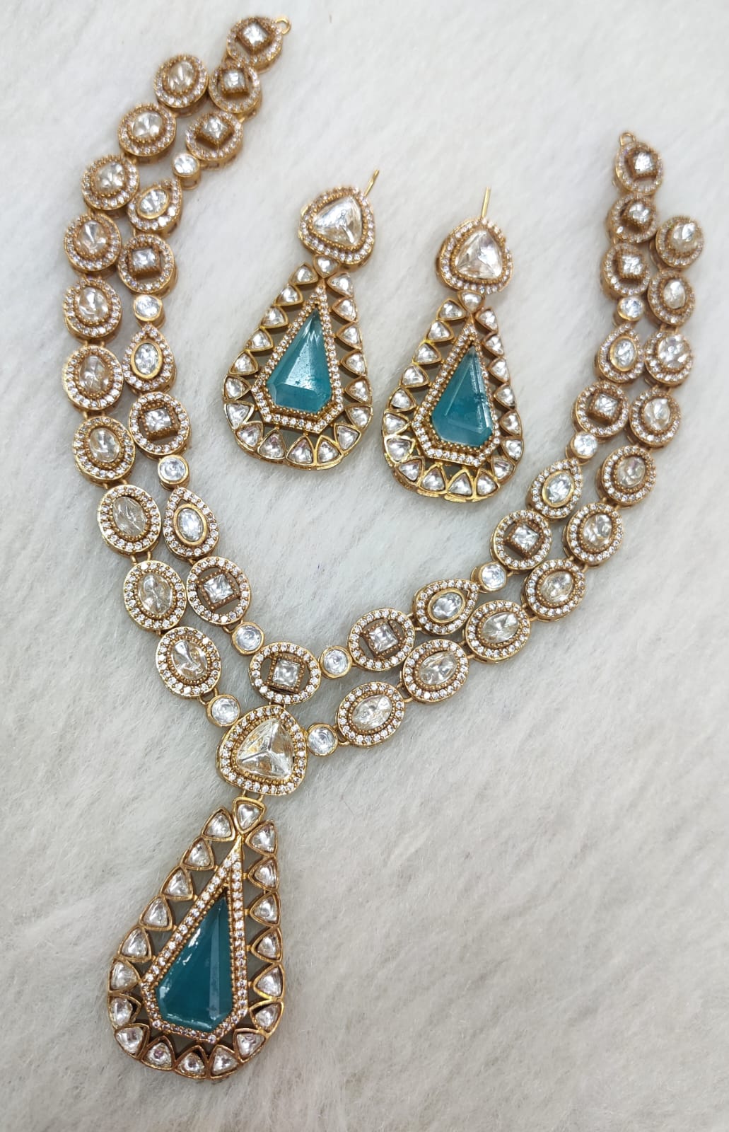 Indian Ethnic Polki Kundan Necklace Earrings Set For Wedding | Kundan Jewelry | Indian Jewelry