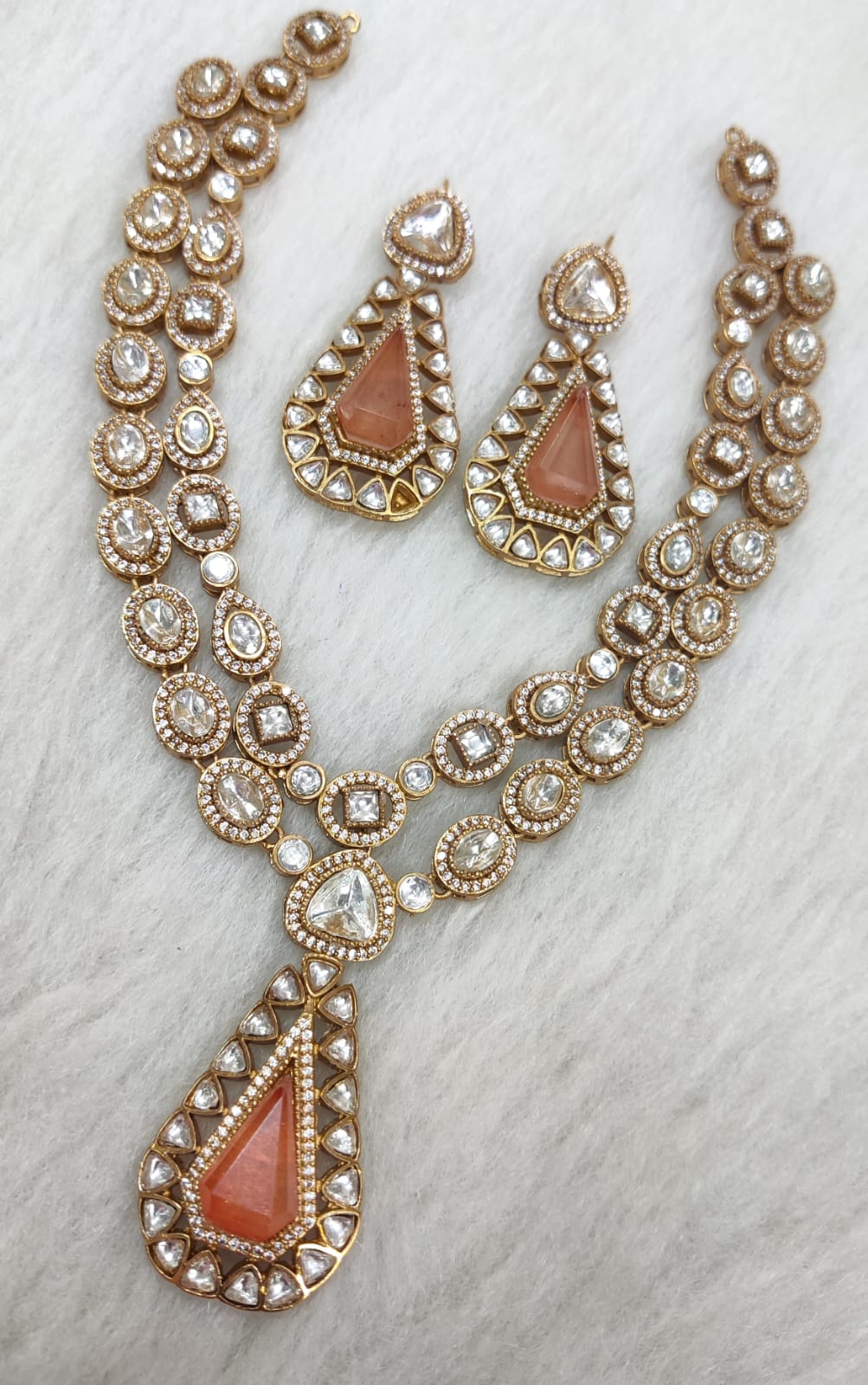Indian Ethnic Polki Kundan Necklace Earrings Set For Wedding | Kundan Jewelry | Indian Jewelry
