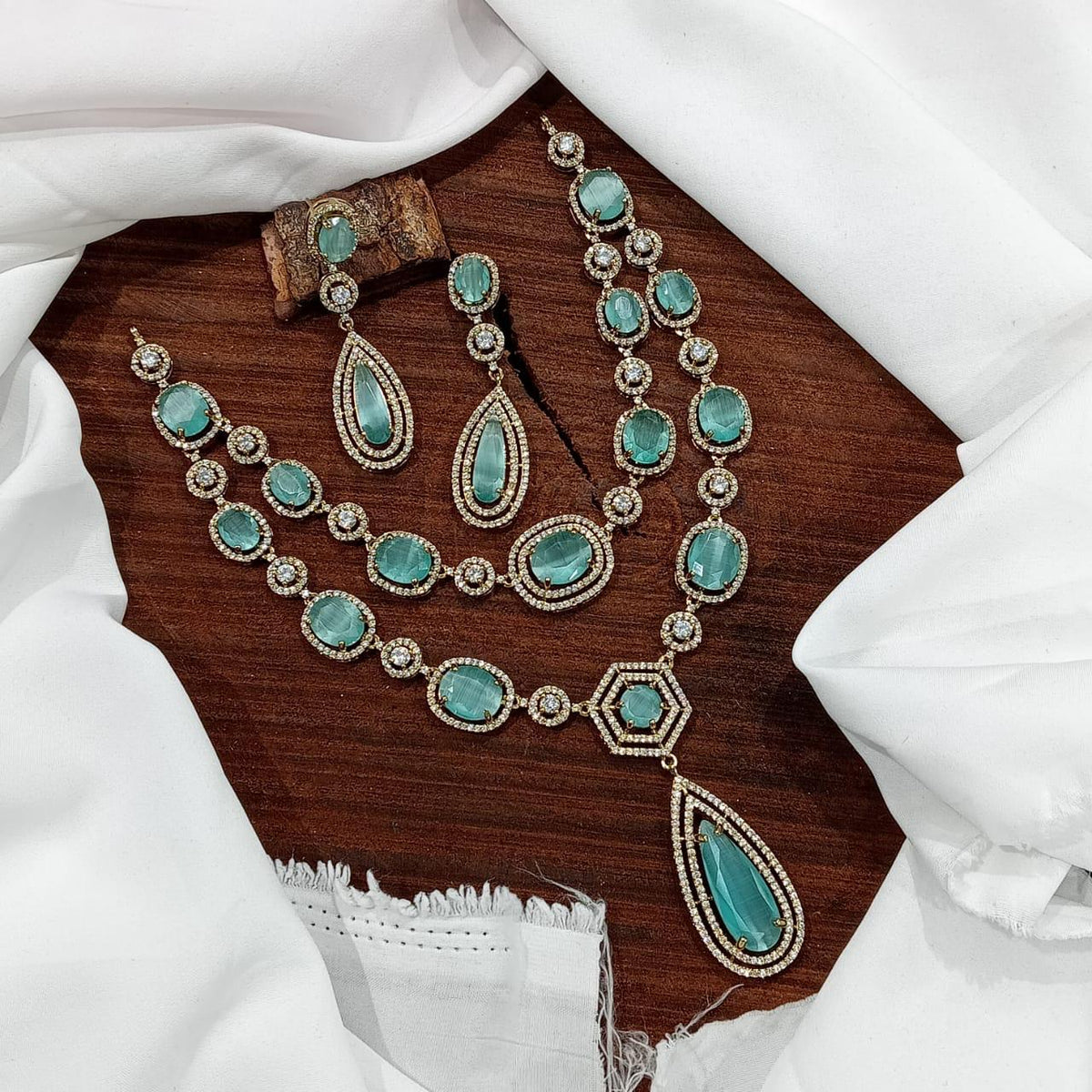 Ethnic Double Layered Victorian Kundan Choker Earrings Set - Kundan Indian Jewelry Set