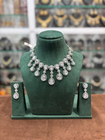 Bollywood Inspired AD Choker Earring Set - Celebrity Inspired CZ Choker Set