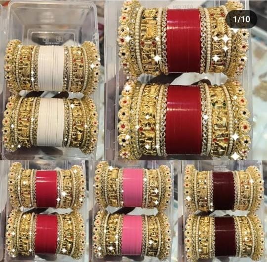 Rajsthani MeenakariElephant Design Bangle Chura Set For Wedding