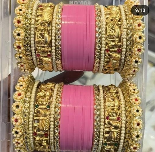 Rajsthani MeenakariElephant Design Bangle Chura Set For Wedding