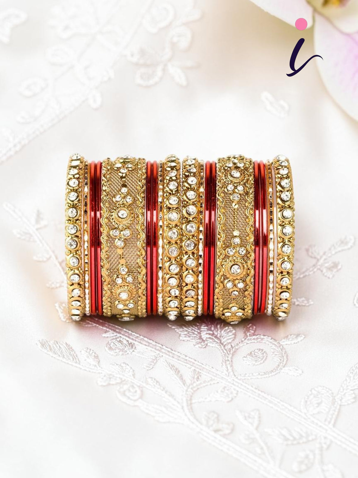 Indian Gold Bangles Set with Multicolor Bangles | Traditional Wedding Bridal Bangle Collection for Women