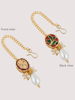 Gold Plated White Kundan Studded Jewellery Set - Libasaa