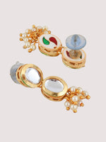 White 18k Gold-Plated Kundan-Studded & Beaded Jewellery Set - Libasaa