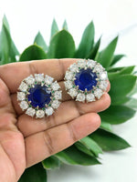 Royal Crystal Floral Stud Earrings – Celebrity Inspired | Indian Jewellery Earrings Set