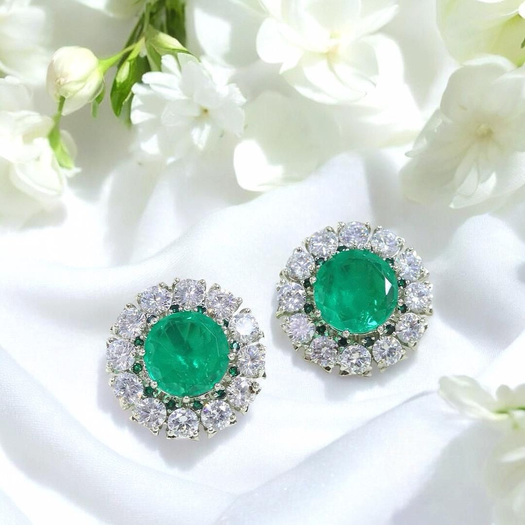 Royal Crystal Floral Stud Earrings – Celebrity Inspired | Indian Jewellery Earrings Set