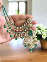 Celebrity Inspired Kundan Pearl Chandbali Earrings | Bollywood Style Bridal Indian Jewelry Kundan Polki Jhumki Earrings | Indian Jewellery Designer Bridal Earring Set | Traditional Indian Earring Set